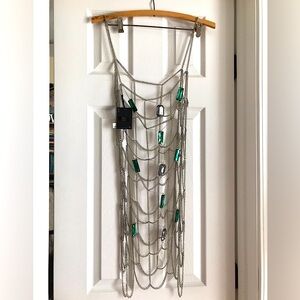 Silver& Green Chain Maile Shirt/tank top new with tags